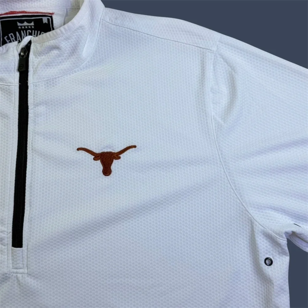 Texas Longhorns Franchise‎ Club Mens 2XL White 1/4 Zip Pullover Therma Tech
